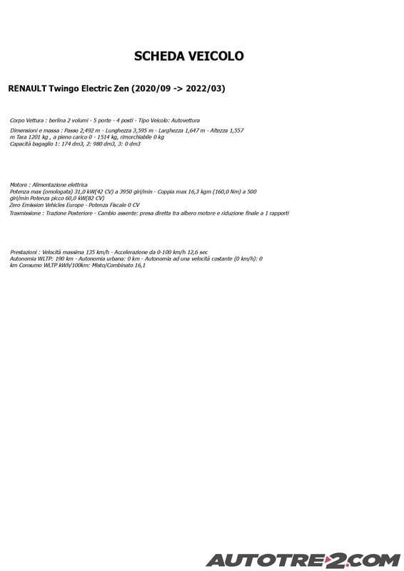 Renault Twingo Electric Twingo 22kWh Zen PROMO