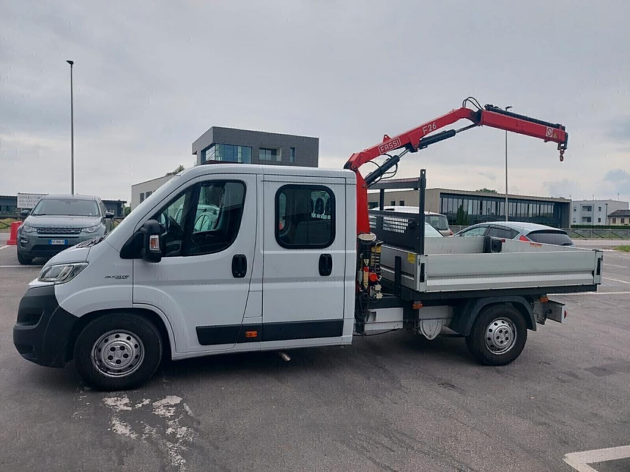 Fiat Ducato 7posti 2.3mjet Gru FASSI Cassone FISSO 2018 *PIENO OMAGGIO*