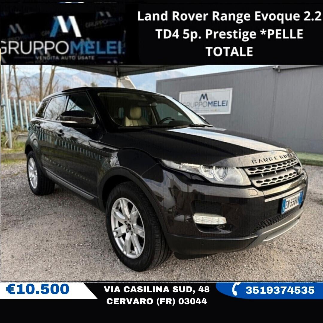 Land Rover Range Evoque 2.2 TD4 5p. Prestige *PELLE TOTALE