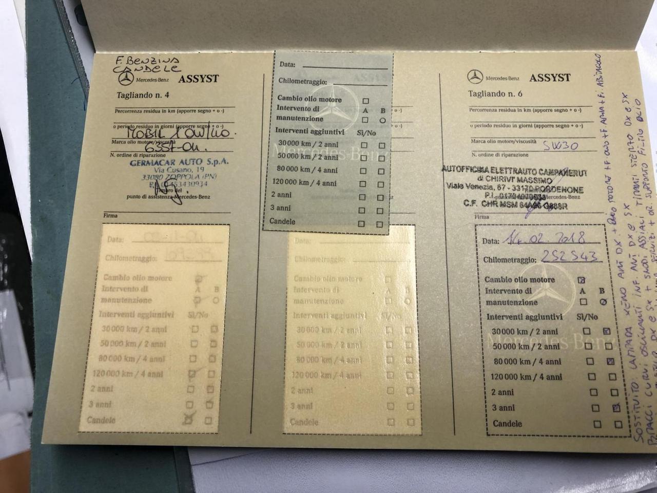 Mercedes-benz CL 500 cat fatture tagliandi mercedes