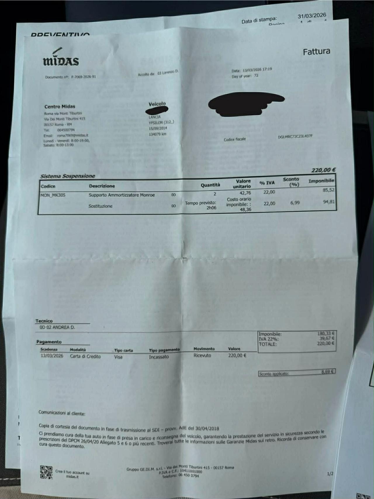Lancia Ypsilon Elefantino 1.3Mjt 95cv Ok Neop.