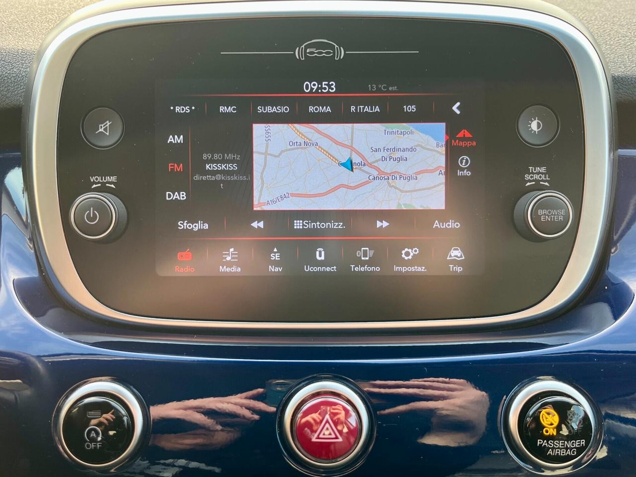 NAVI - FULL LED - CERCHI DIAMANTATI Fiat 500X 1.3 MJt 95cv Cross 2019