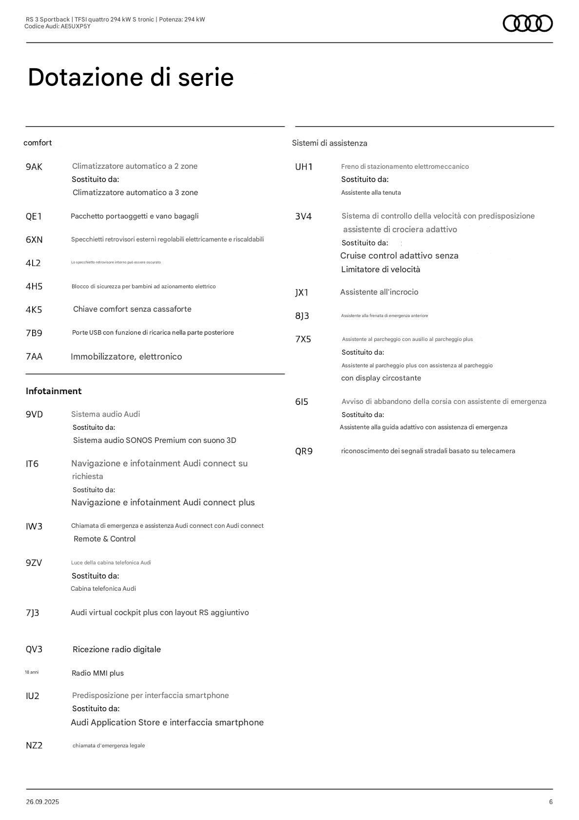 Audi A3 RS 3 Sportback TFSI quattro S tronic
