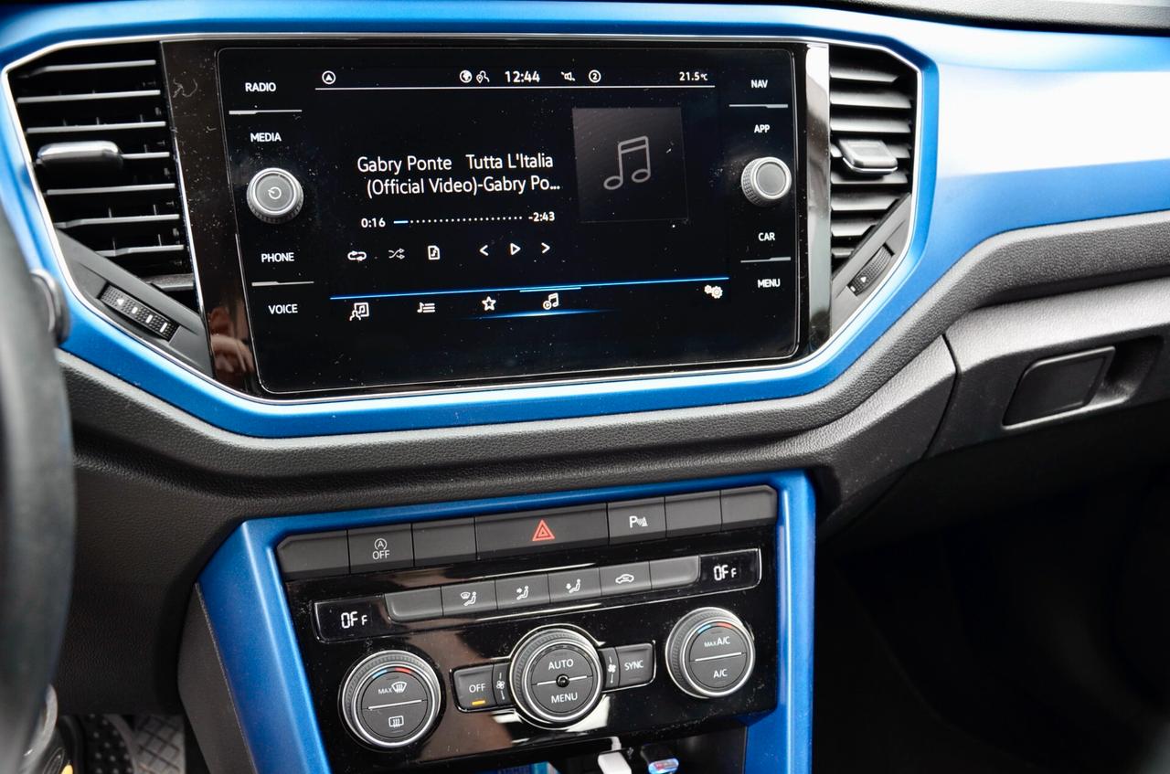 VOLKSWAGEN T-ROC 1.0 TSI STYLE 110cv, UFF ITALIANA, UNICOPROPRIETARIO, EURO 6D, FARI LED, APPLE ANDROID, PERMUTE