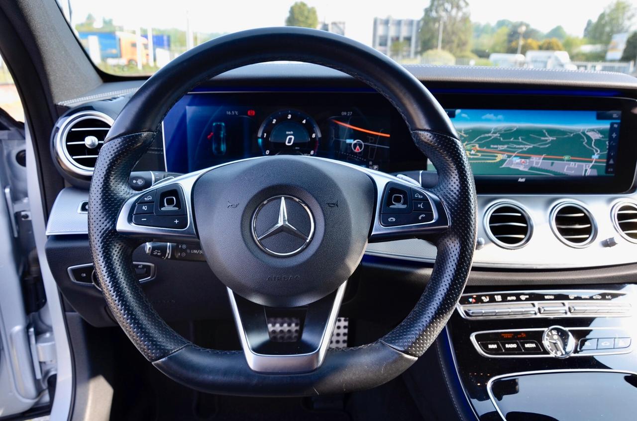 MERCEDES-BENZ E 220d PREMIUM AMG LINE 194cv AUTO, UFF ITALIANA, SERVICE MERCEDES, EURO 6C, HI-FI BURMESTER, MULTIBEAM, RETRO 360°, PERMUTE