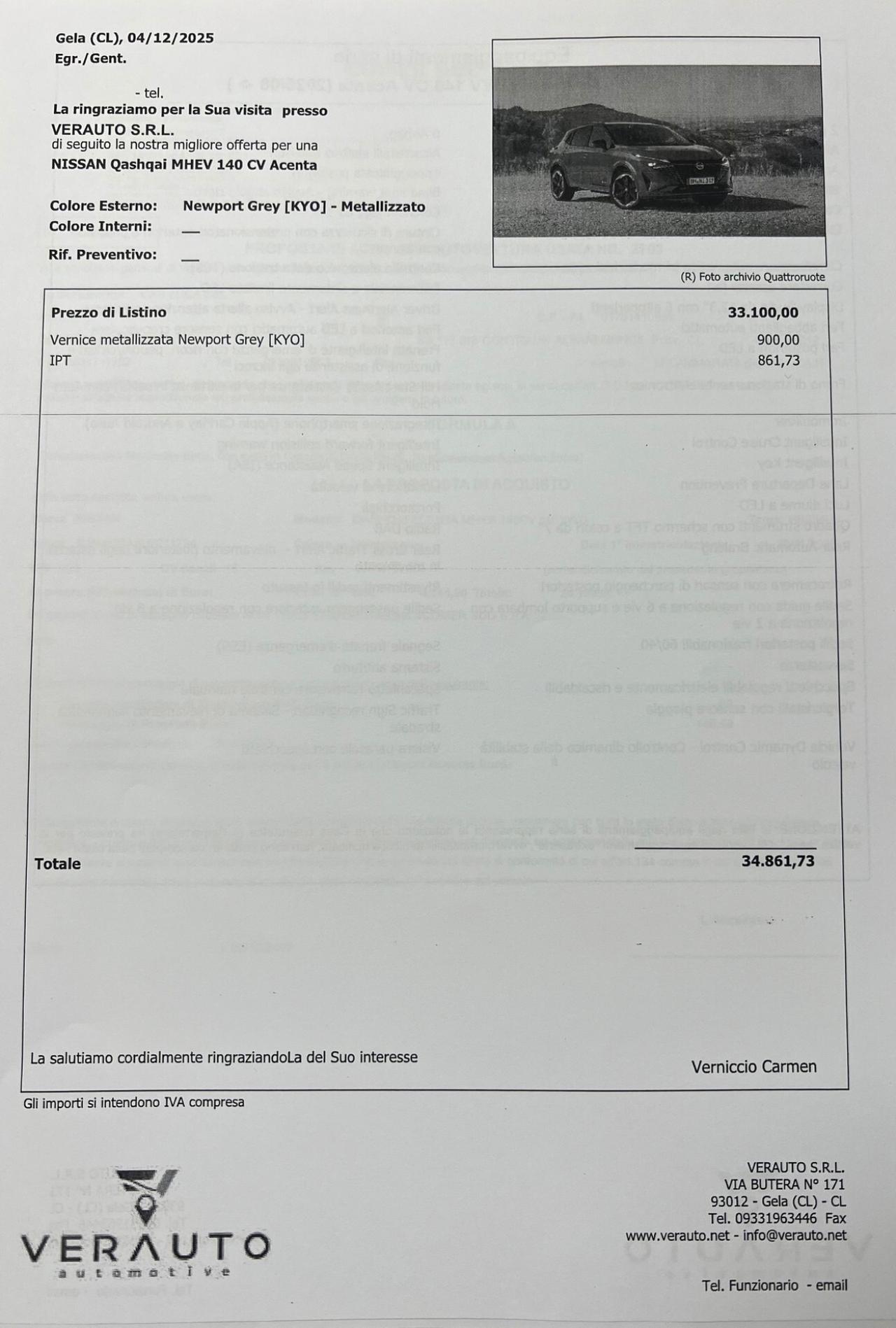 Nissan Qashqai 1.3 mhev Acenta OFFERTA T-STOCK PREZZO IMPERDIBILE