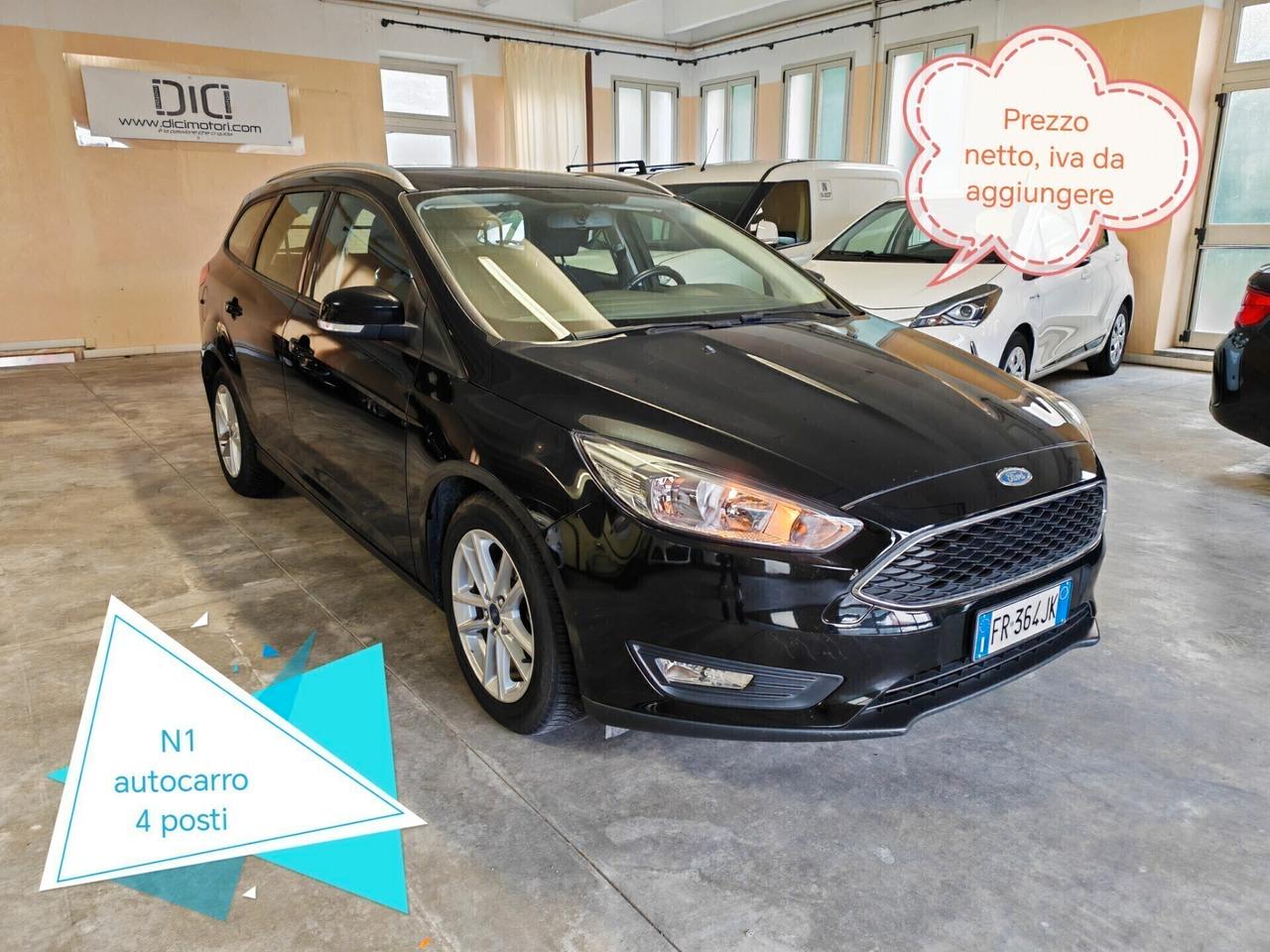 Ford Focus 1.5 TDCi 120 CV SW AUTOCARRO N1 4 posti unipro netto