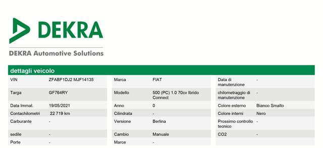 FIAT 500 1.0 Hybrid Connect