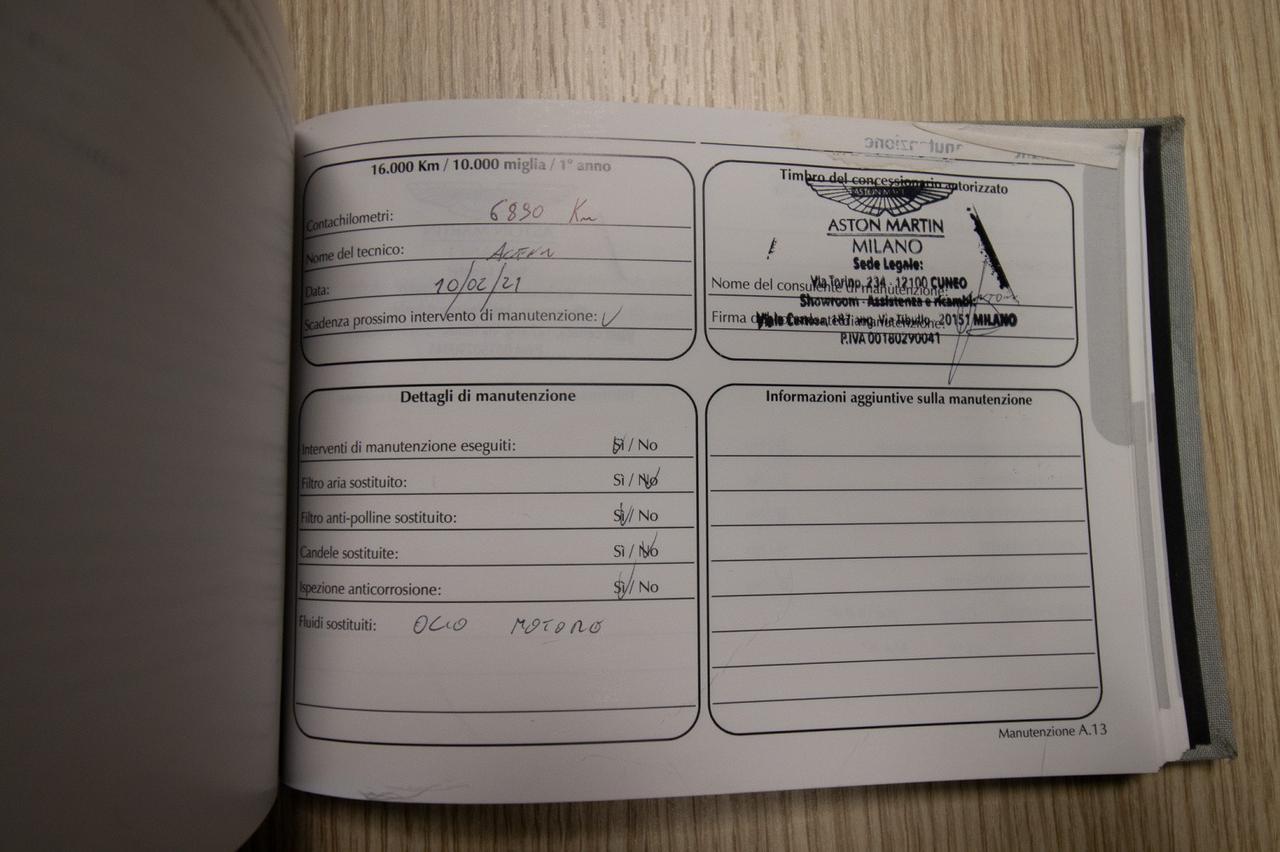 Aston Martin DB11 Coupe 4.0 V8 Auto 510cv Tagliandi Ufficiali Aston