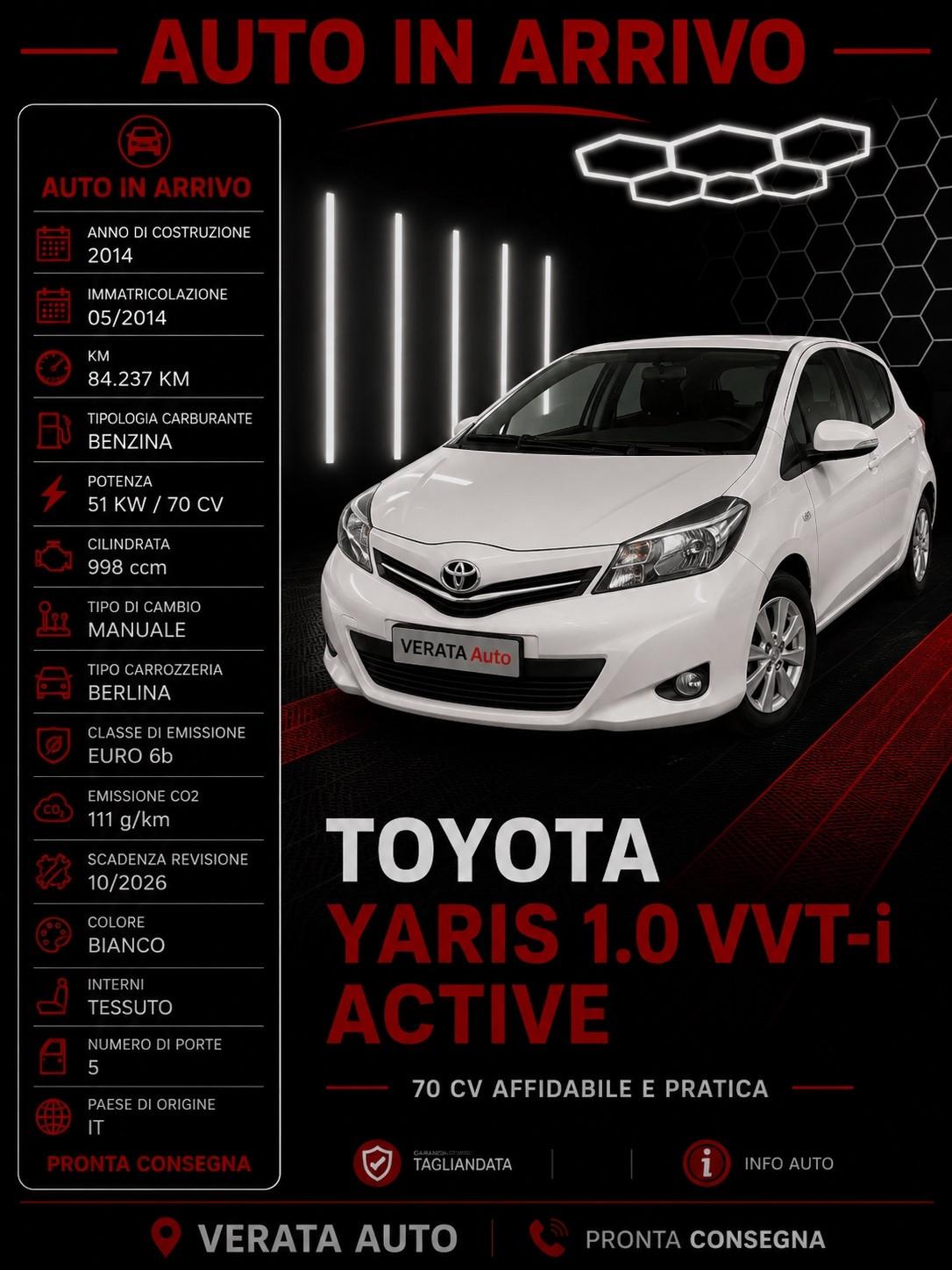Toyota Yaris 1.0 5 porte Active