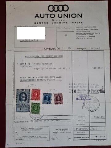 Audi DKW f12 coupe' -asi targa oro - 1965