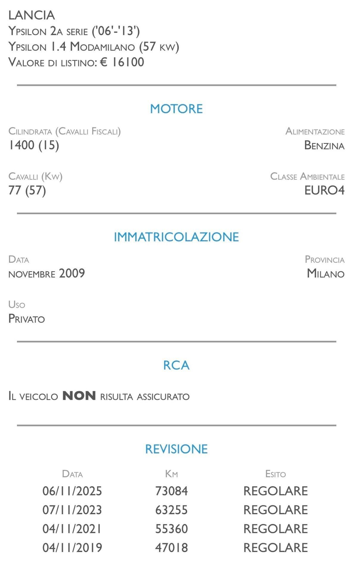 Lancia Ypsilon 1.4 Platino - UNICO PROPRIETARIO