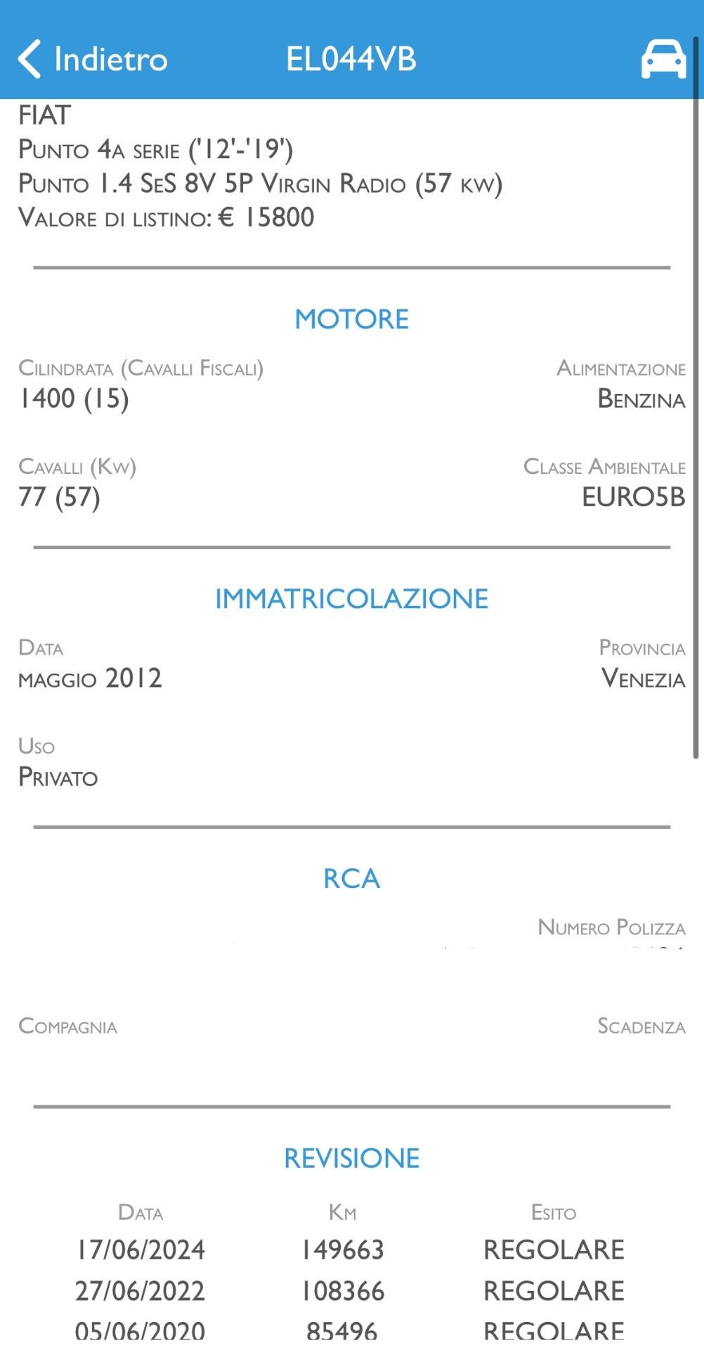 FIAT PUNTO 1.4 BENZINA - NEOPATENTATI - 5 PORTE