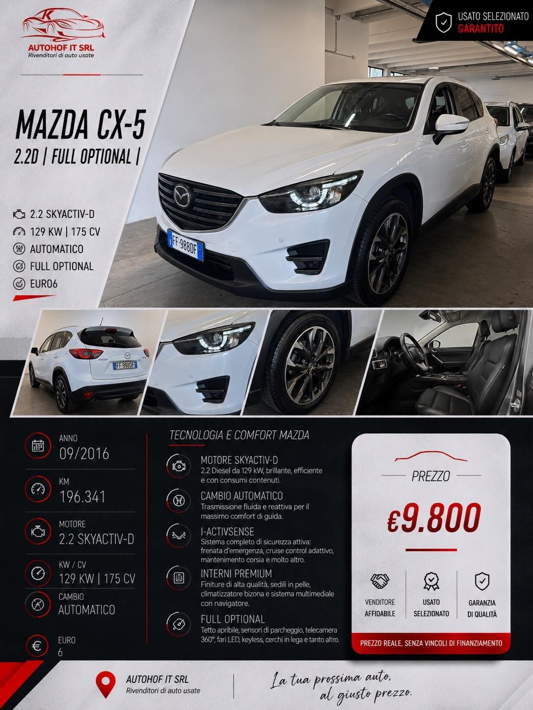 Mazda CX-5 2.2L 175CV 4WD |FULL OPT.|