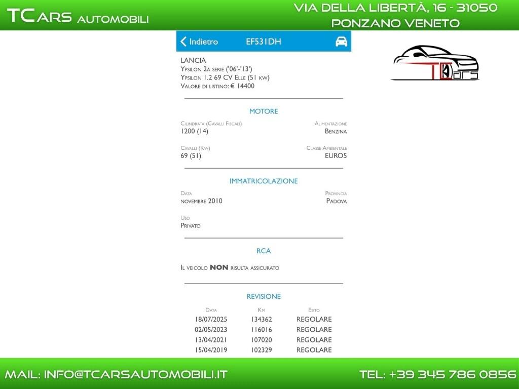LANCIA YPSILON 1.2 BENZINA - NEOPATENTE