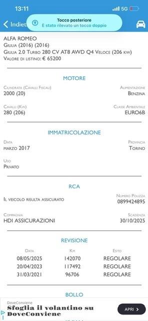 Alfa Romeo Giulia 2.0 280cv q4 veloce