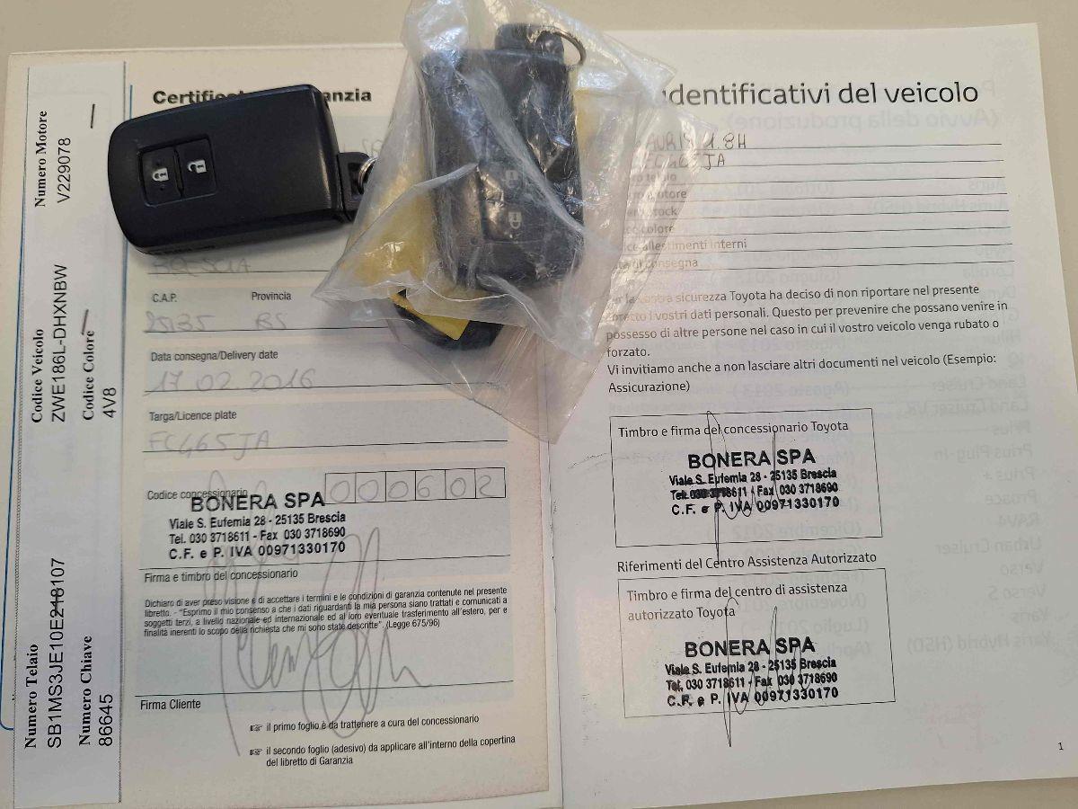 TOYOTA Auris TS 1.8 Hybrid Active - UNICO-PROPRIETARIO - CAMERA - IN CONTO VENDITA