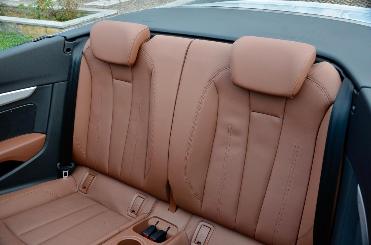 AUDI A5 CABRIO 45 2.0 TFSI MHEV QUATTRO 245cv S-TRONIC, UNICOPROPRIETARIO, SERVICE AUDI, EURO 6D, MATRIX, 20", RETROCAMERA, PELLE VALCONA, PERMUTE