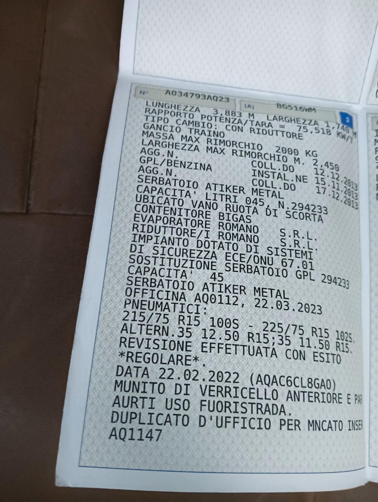 Jeep Wrangler 4.0 cat Sport omologato