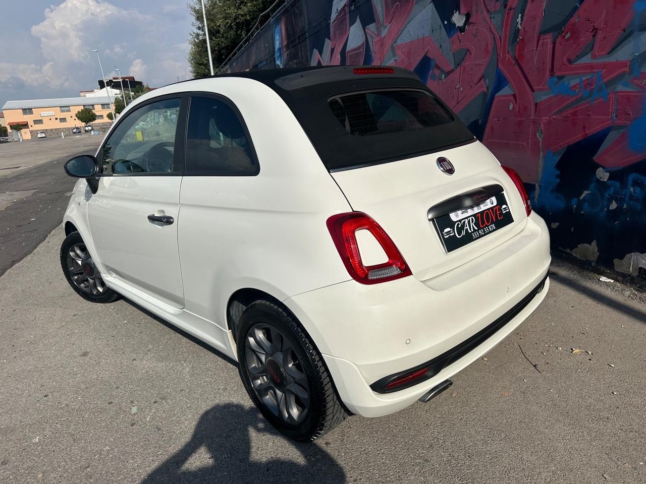 FIAT 500S CABRIO 1.2BENZINA/PELLE/BI-ZONA