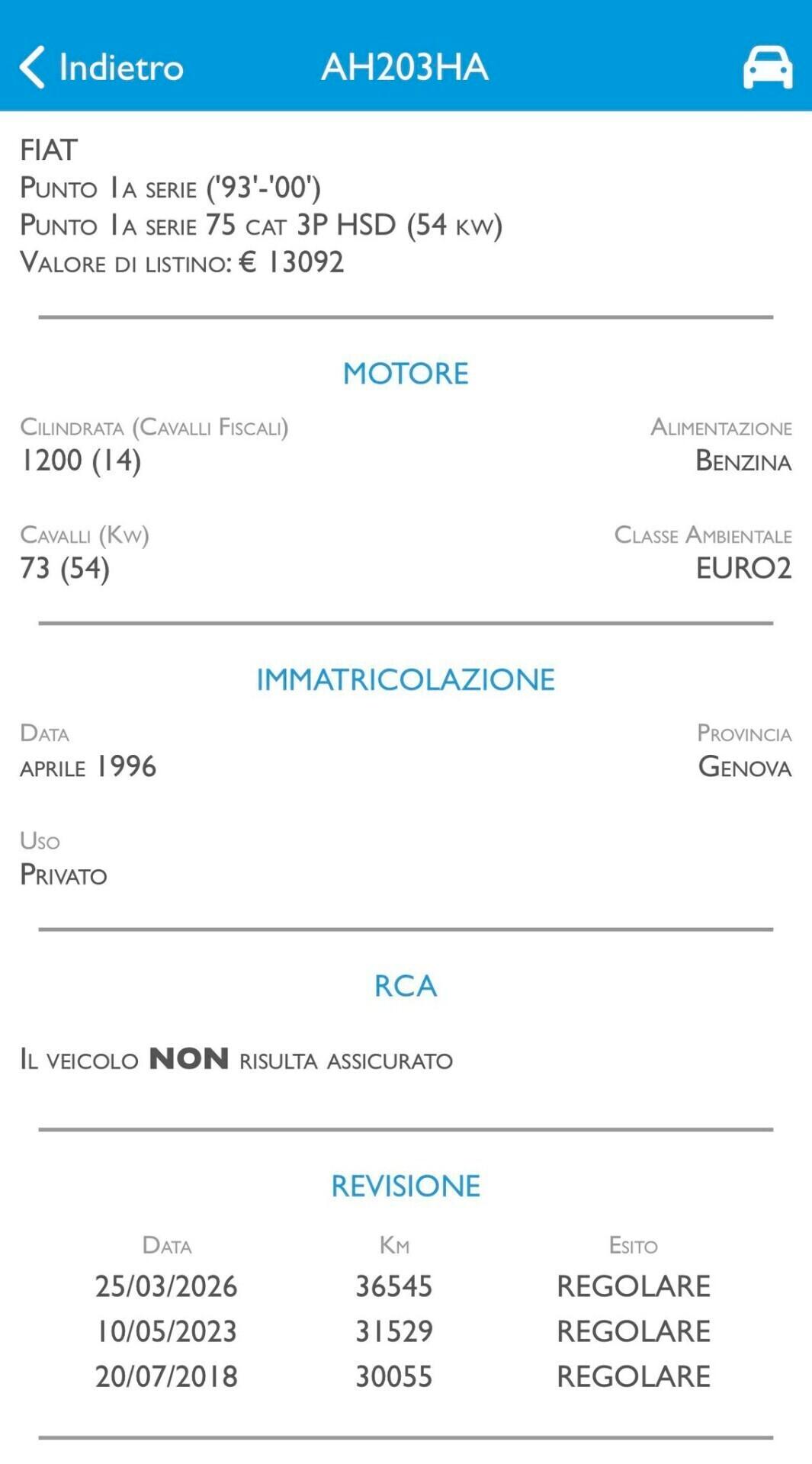Fiat Punto 75 Km 37.000 Storica Ben Conservata