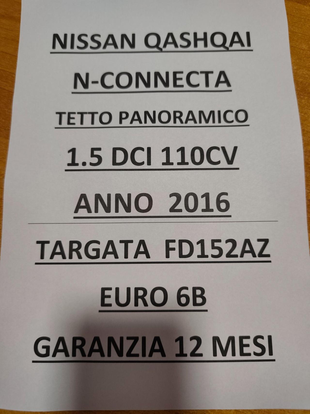 Nissan Qashqai 1.5 dCi 110cv TETTO N-Connecta