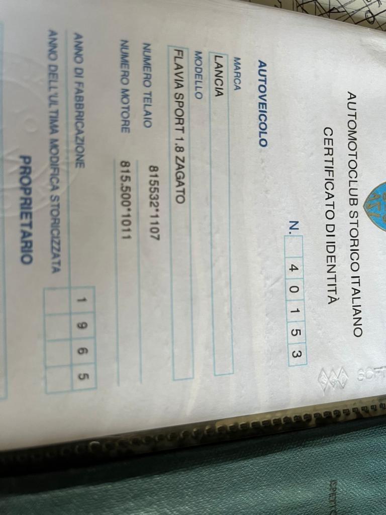 Lancia Flavia Sport Zagato 1.8cc Carburatori