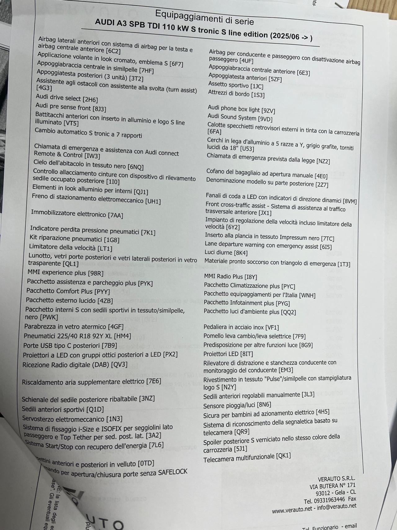 Audi A3 SPB TDI 110 kW S tronic S line edition Possibilità noleggio no scoring