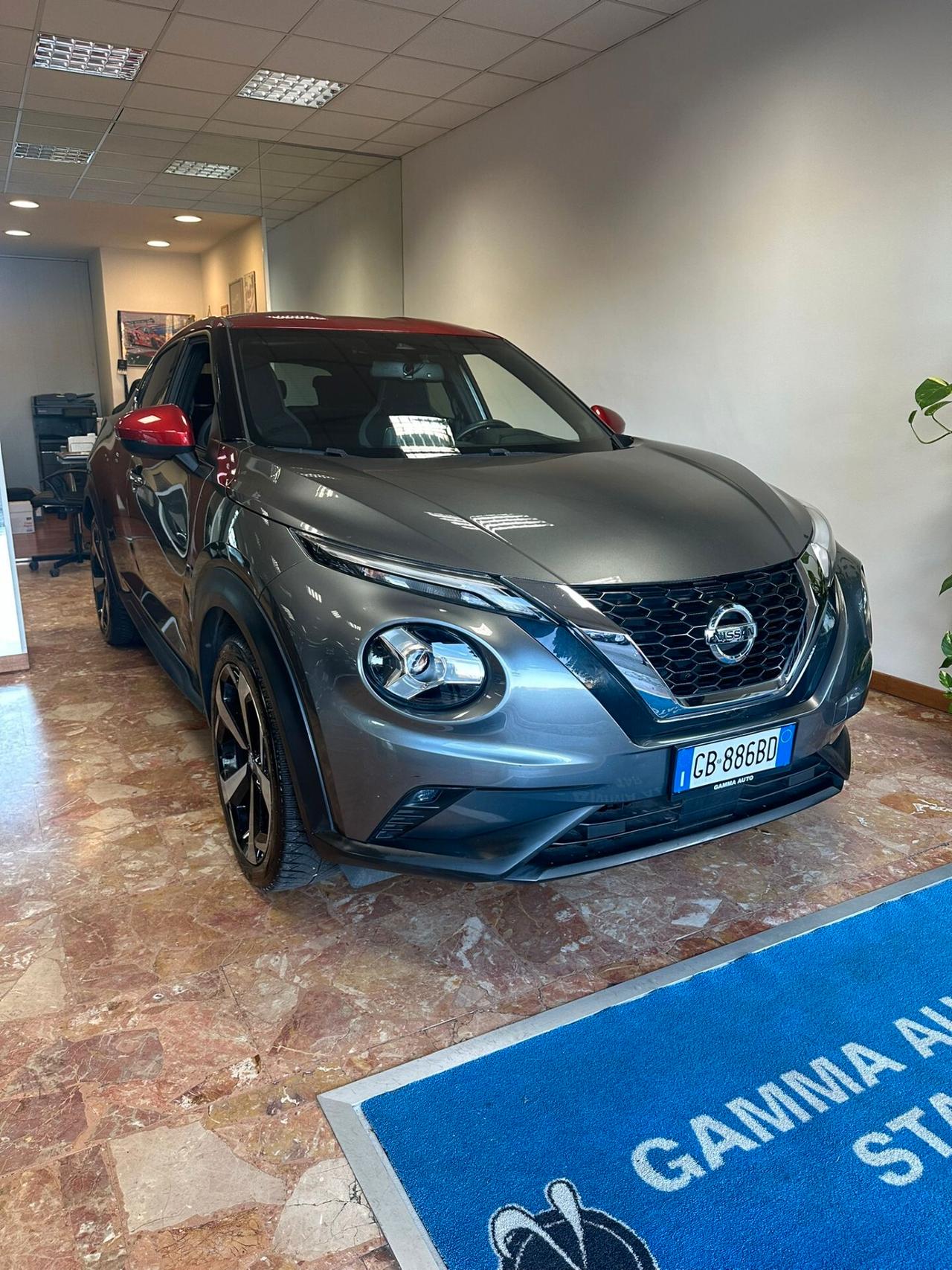 NISSAN JUKE 1.0 117CV TEKNA GRIGIO SCURO MET TETTO ROSSO NAVI KAMERA C.LEGA DA 18 COME NUOVA