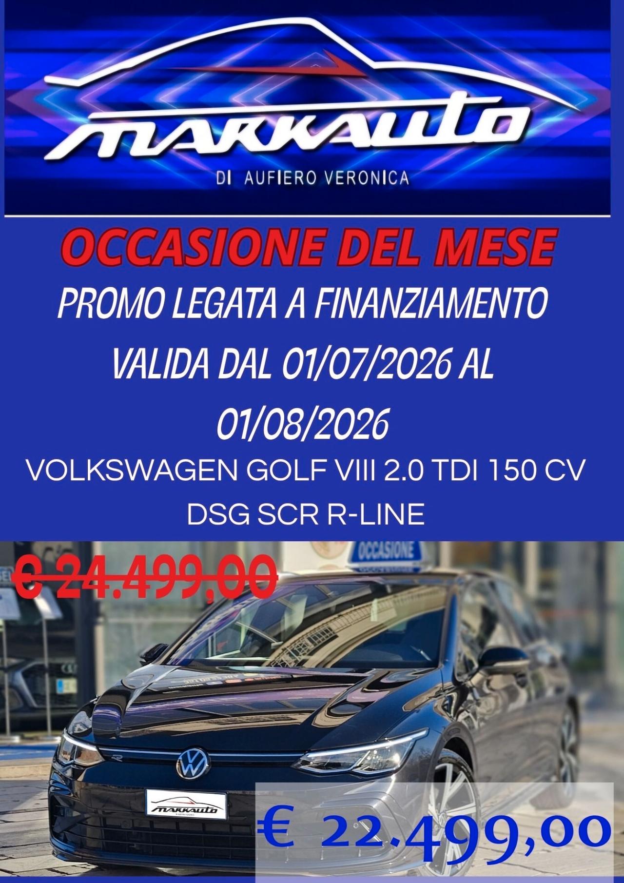VOLKSWAGEN GOLF VIII 2.0 TDI 150 CV DSG SCR R-LINE