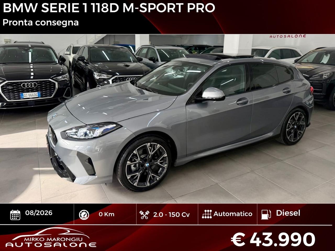 Bmw SERIE 1 118d MSport Pro FINANZIABILE