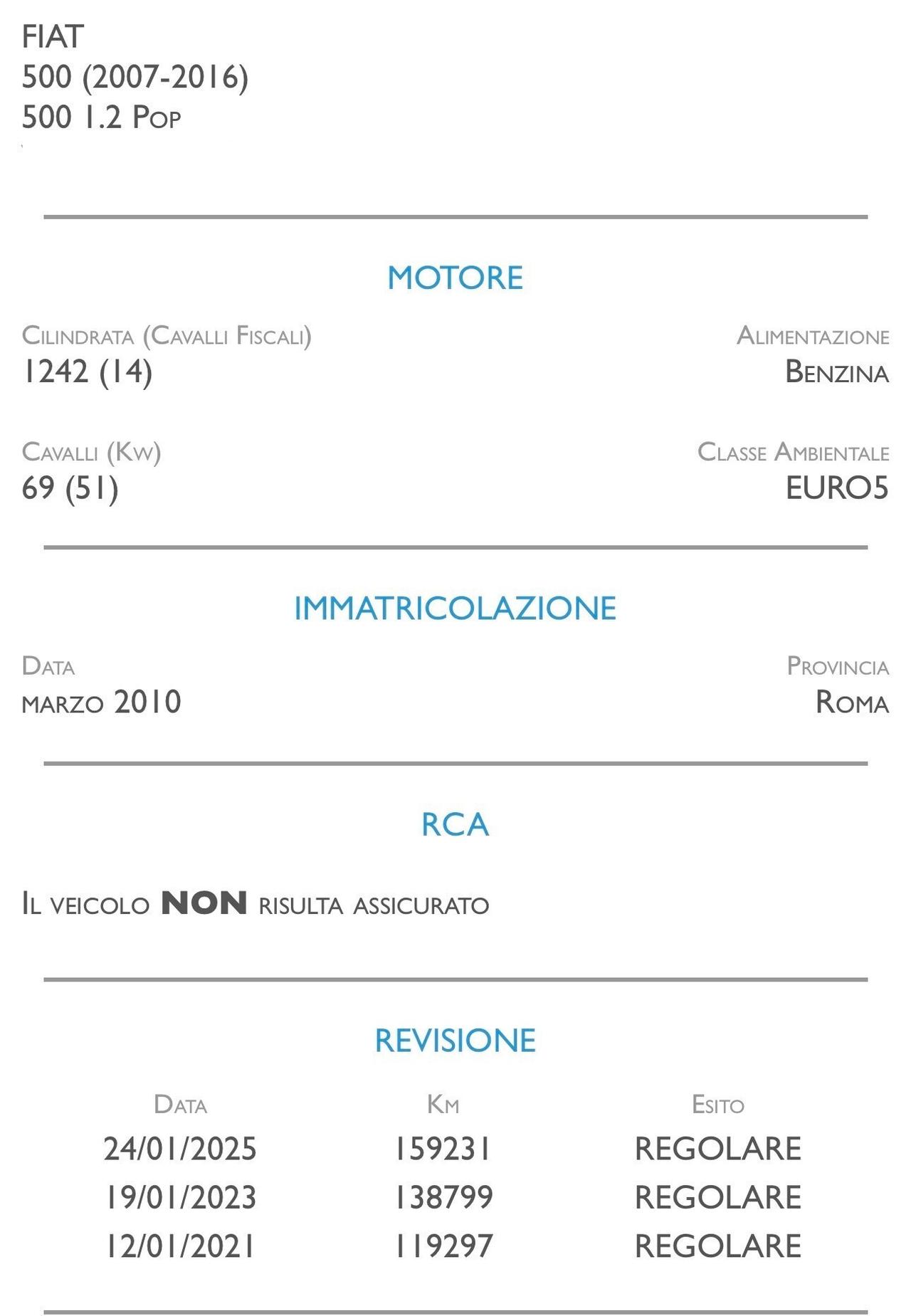 Fiat 500 1.2 Sport - IDEALE PER NEOPATENTATI