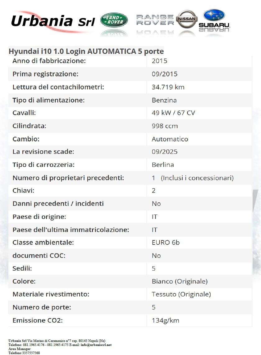 Hyundai i10 1.0 MPI Login A/T