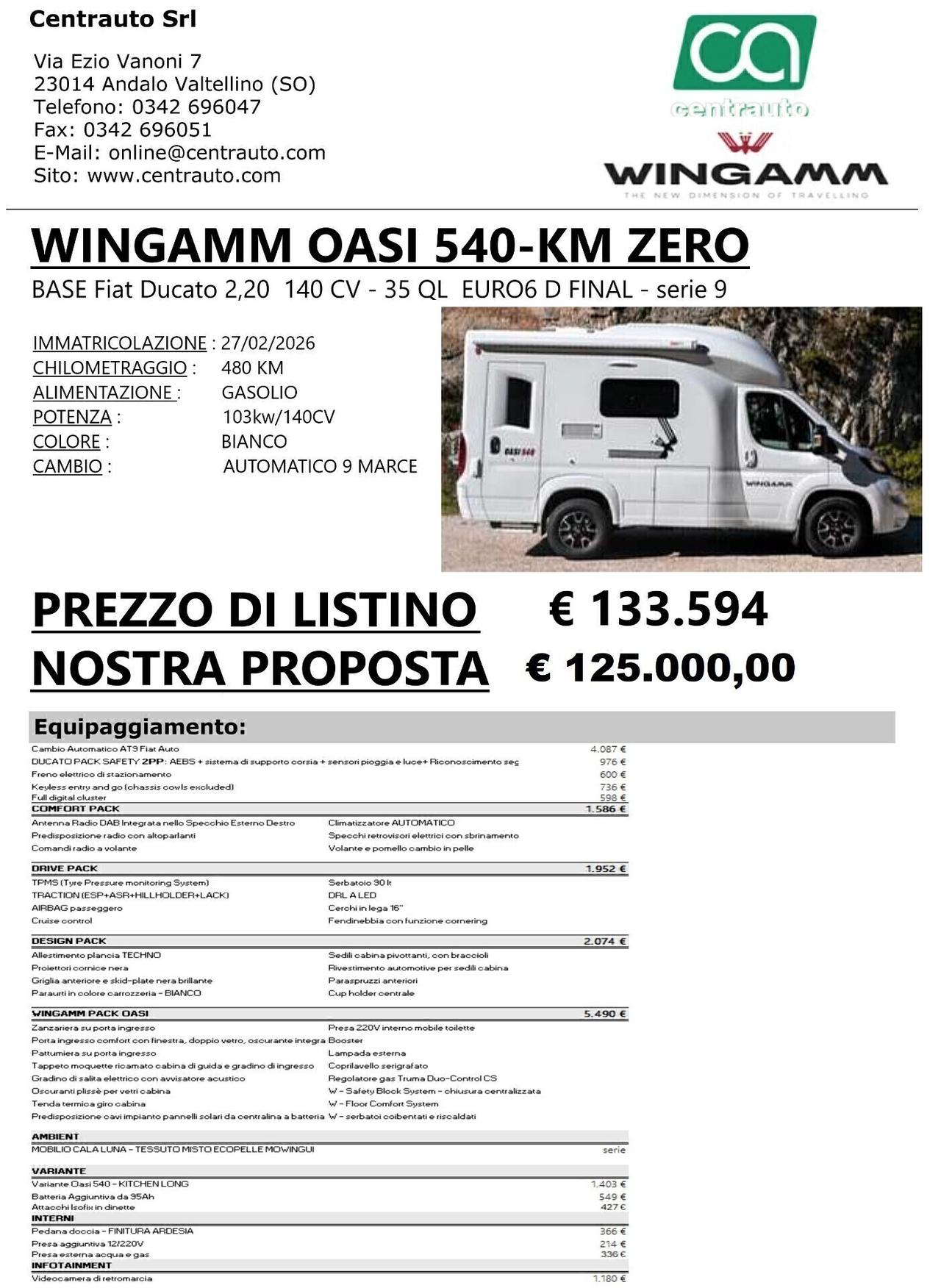 Wingamm OASI 540 Aut. *KM 487*
