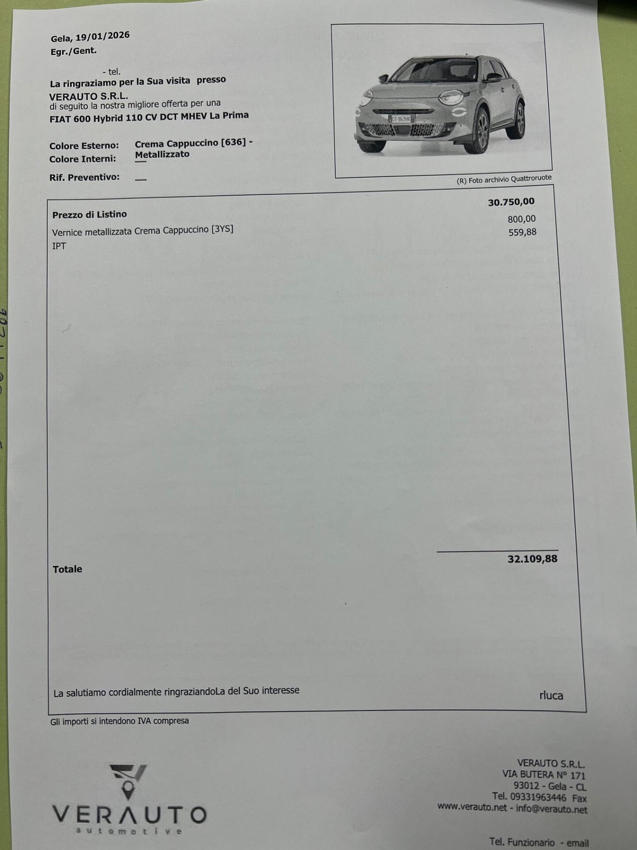 Fiat 600 1.2 La Prima - Autocarro N1