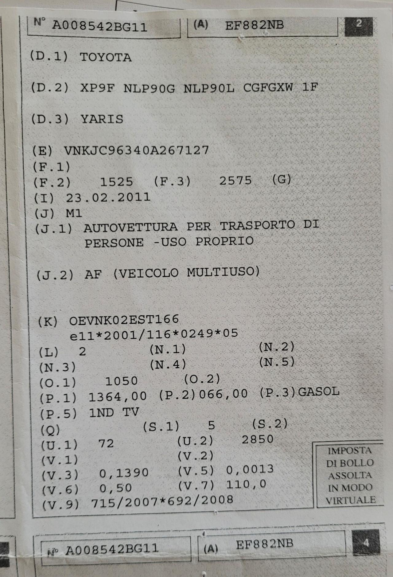 Toyota Yaris 1.4 D-4D DPF 3 porte Sol