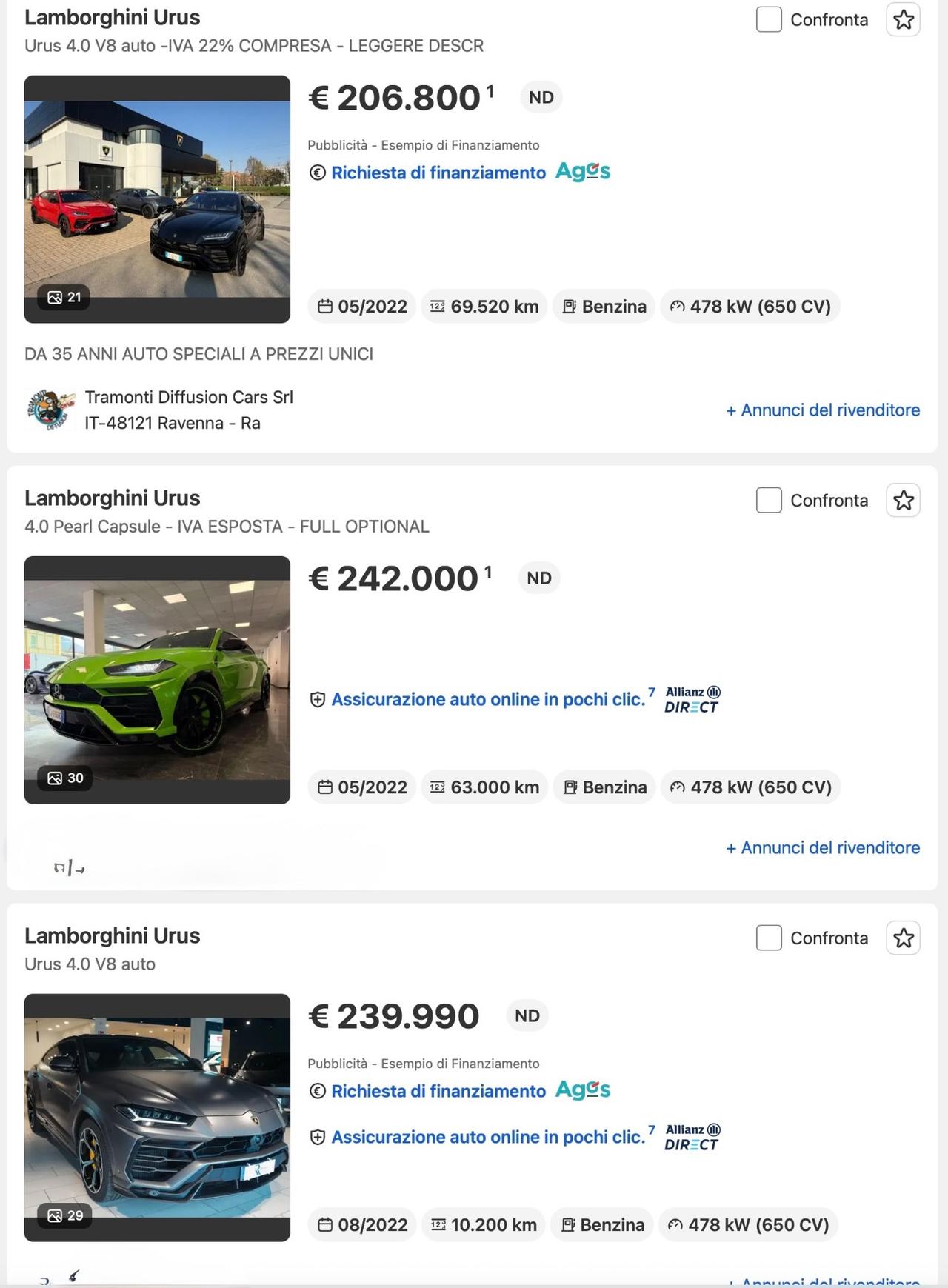 Lamborghini Urus 4.0 - prezzo top italia con iva e garanzia