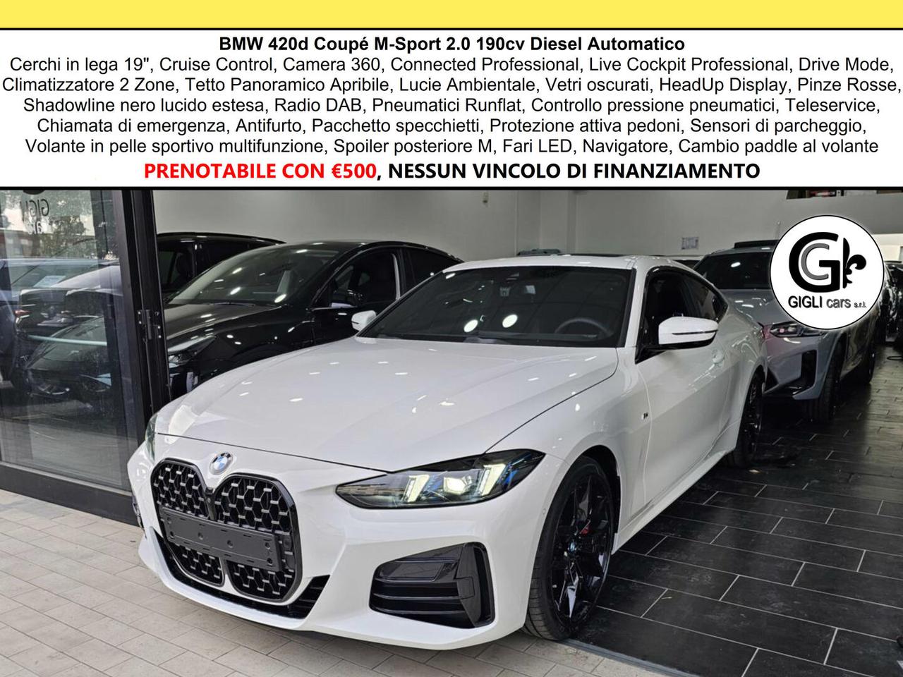 BMW Serie 4 Mhev 48v C.19" M-Sport PRO Tetto Navi PDC NEW MODEL