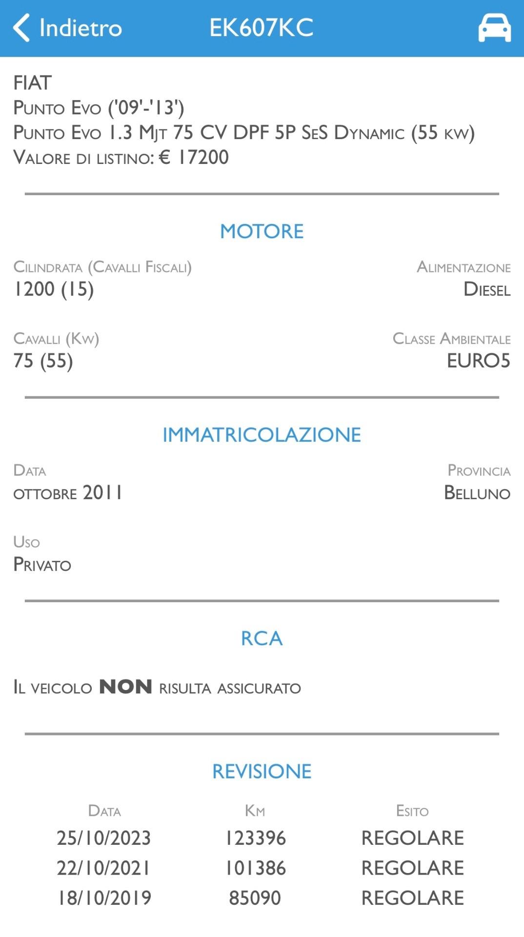 Fiat Punto Evo 1.3 Mjt 75 CV DPF 5 porte UNICO