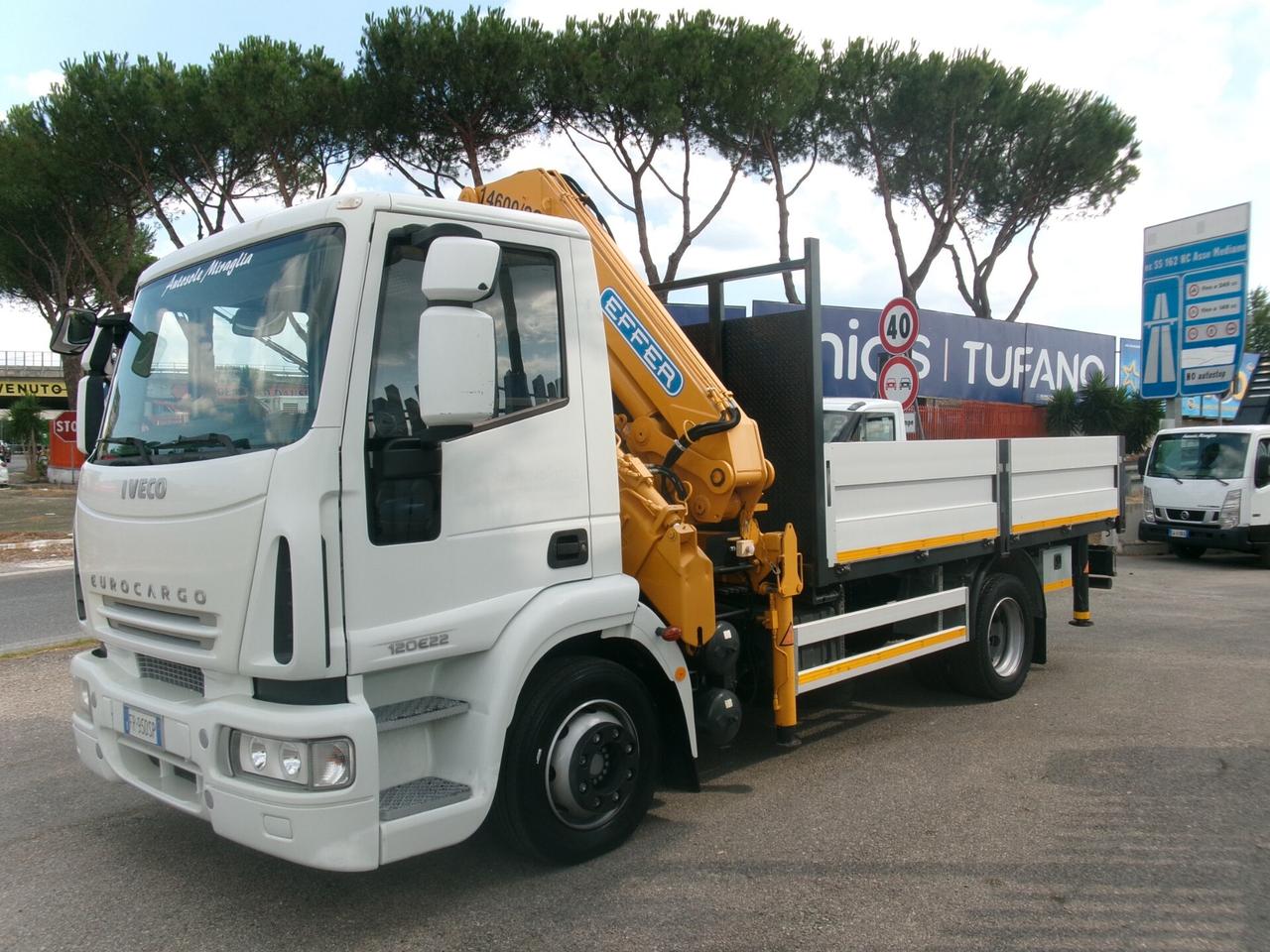 Iveco EUROCARGO 120/22 E5 GRU EFFER 14600/2S 4 PIEDI +CASSONE FISSO DA 4.20 METRI