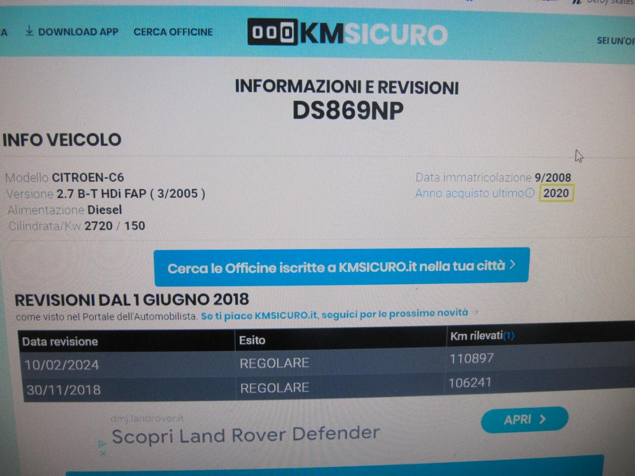 Citroen C6 2.7 B-T HDi FAP Pallas