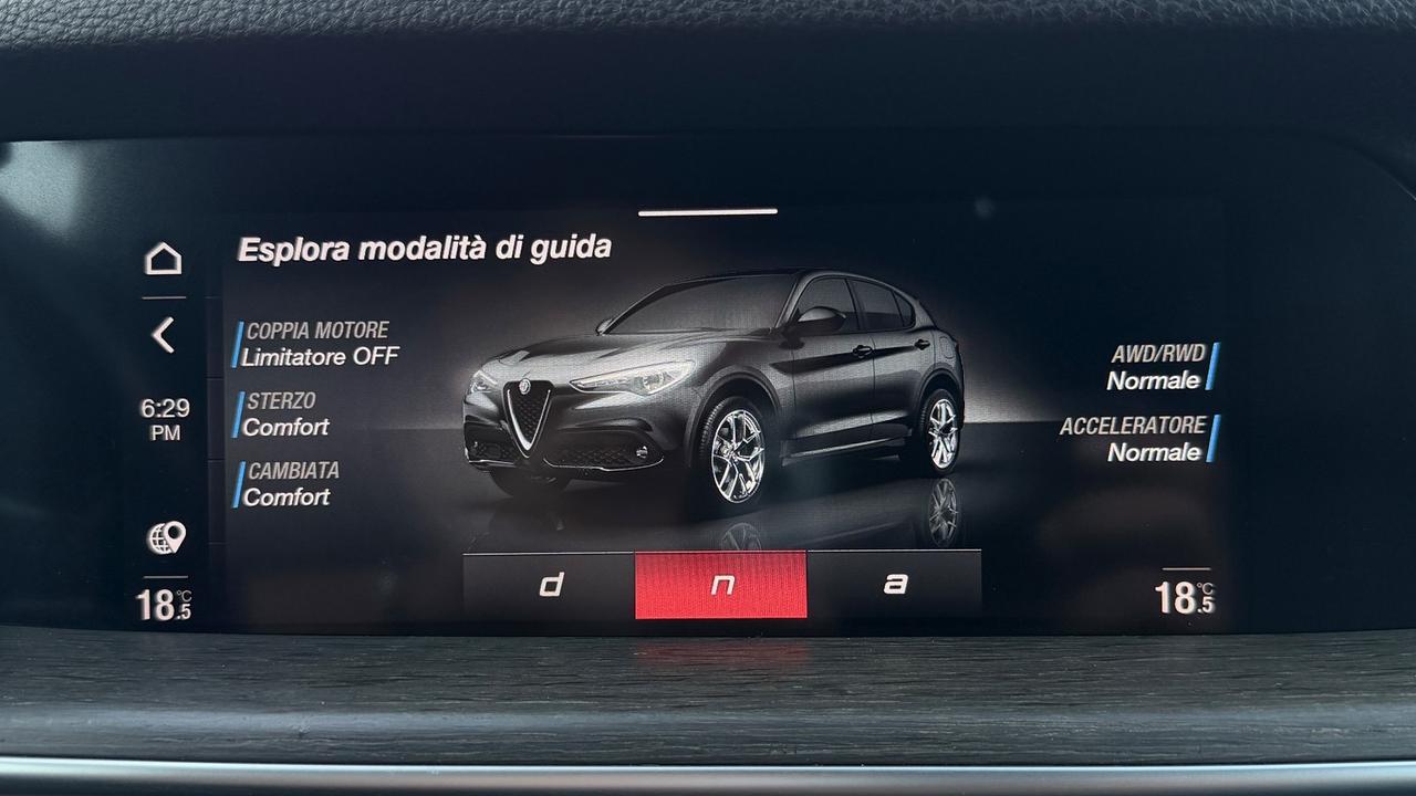 ALFA ROMEO STELVIO Q4 2.2 TI TURBODIESEL AT8 210CV - VOLANTE E SEDILI IN PELLE RISCALDABILI, MEMORIA
