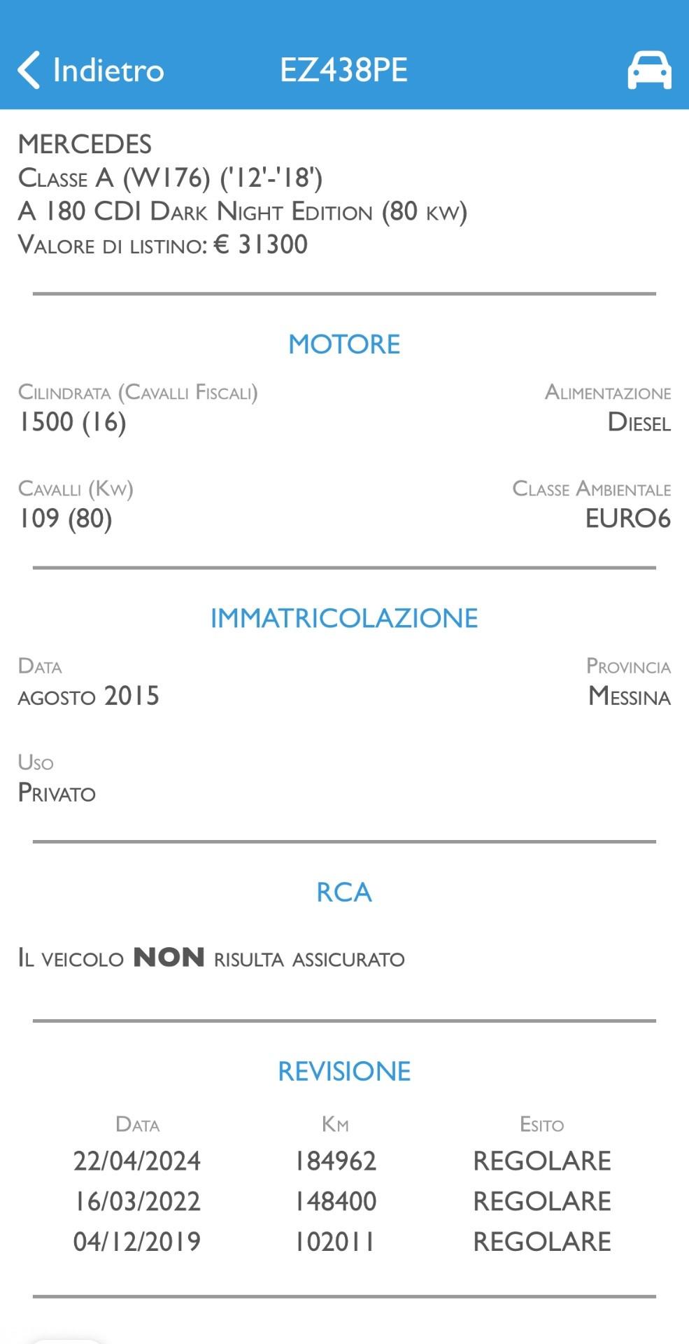 Mercedes-benz A 180 CDi 109 Cv Premium - 2015