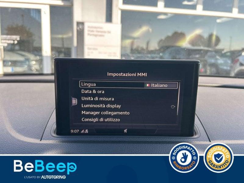 Audi A3 SPORTBACK 30 1.6 TDI ADMIRED 116CV S-TRONIC