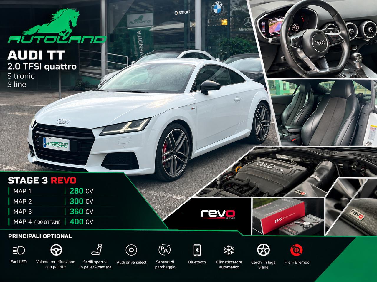 Audi TT Coupe 2.0 tfsi S line QUATTRO REVO Stage 3 - B&O - Matrix - MMI Plus - Retrocamera