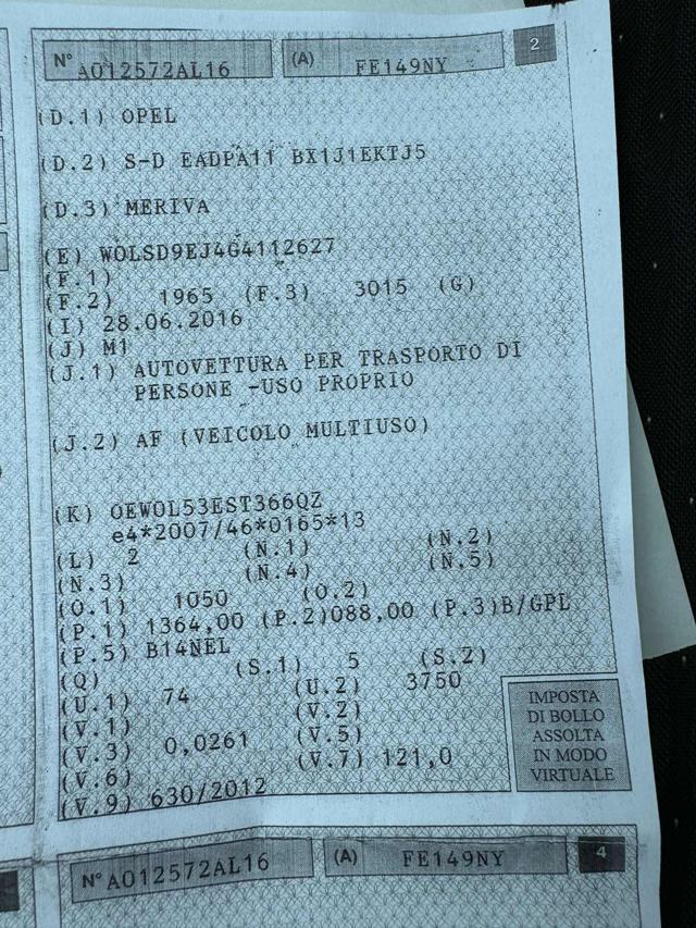OPEL Meriva 1.4 Turbo 120CV GPL Tech Cosmo