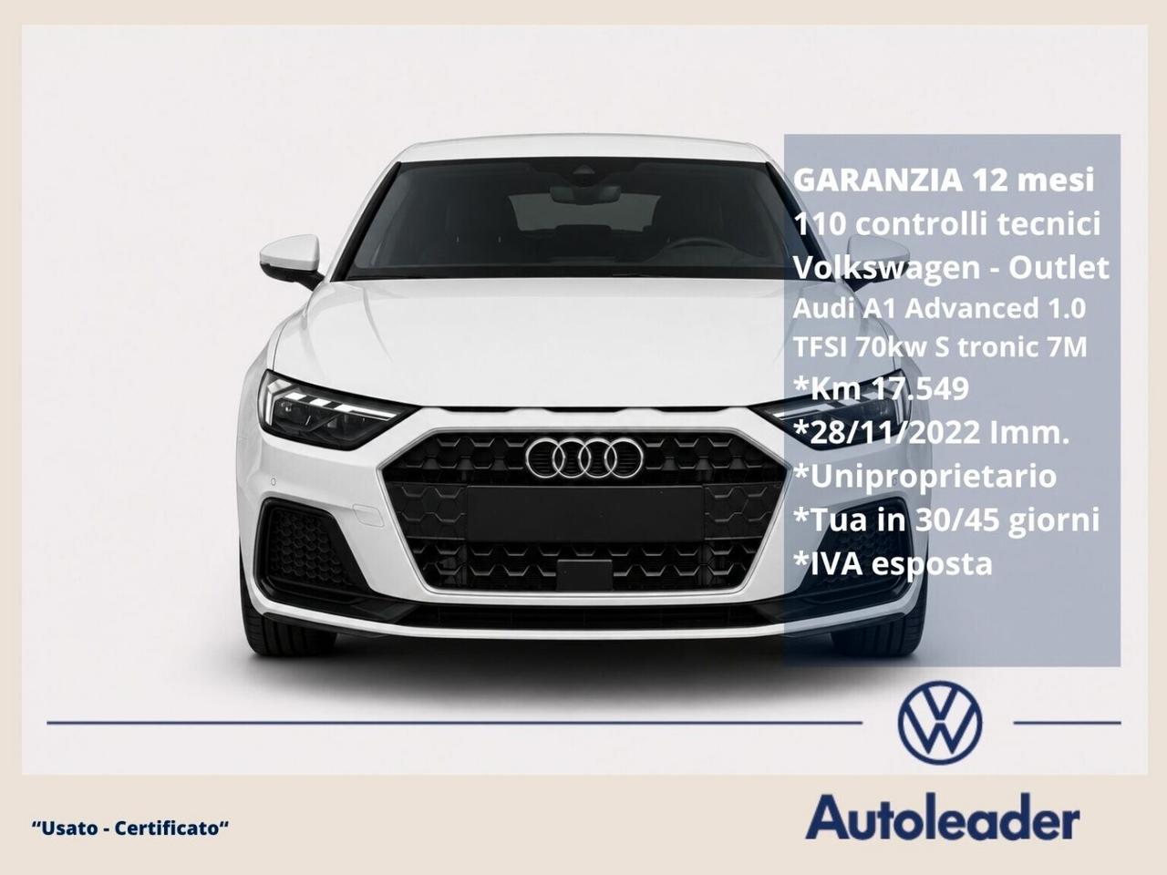 Audi A1 SPB 25 TFSI S tronic Admired