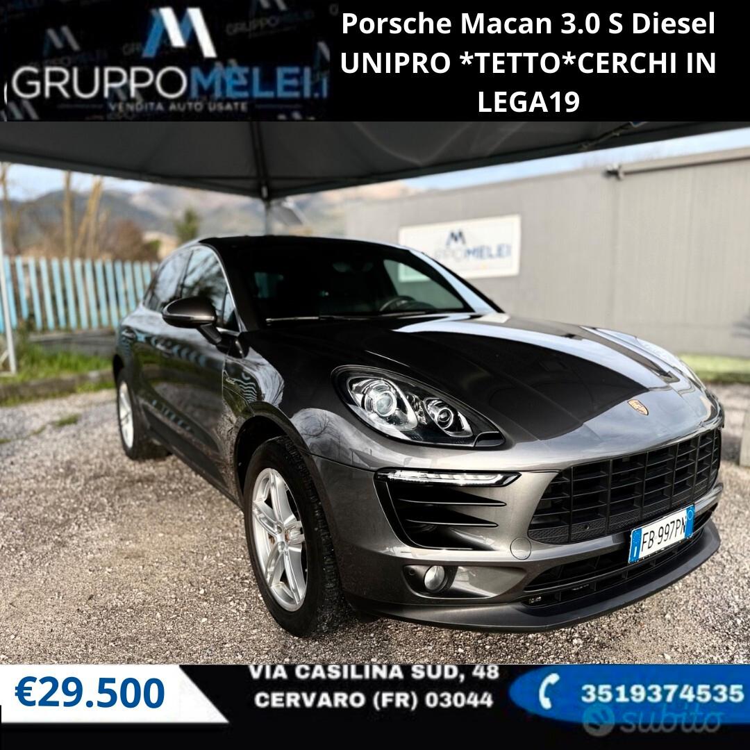 Porsche Macan 3.0 S Diesel UNIPRO *TETTO*CERCHI IN LEGA19