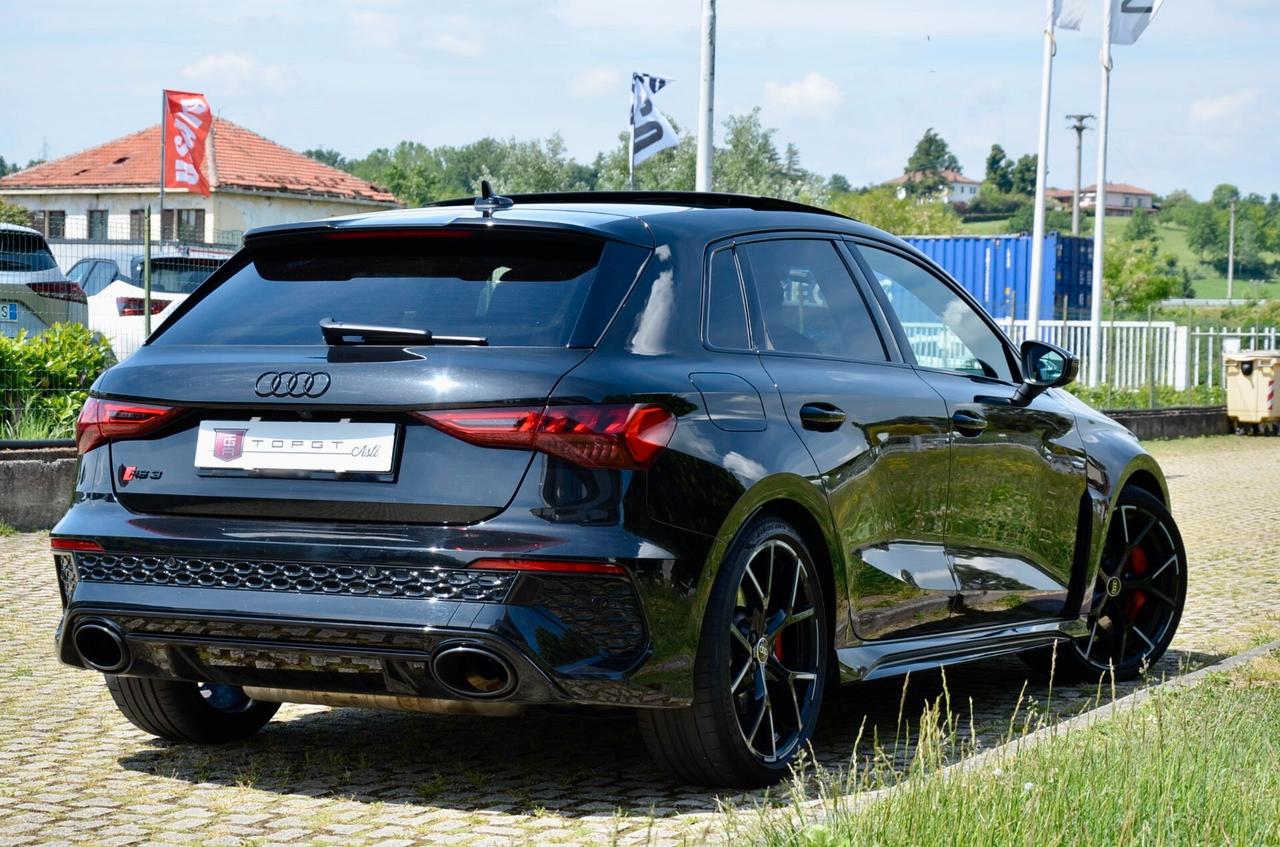 AUDI RS3 SPORTBACK 2.5 TFSI QUATTRO 400cv S-TRONIC, BOLLO E SUPER 2/27, UNICOPROPRIETARIO, TETTO, DYNAMIC PACK, MILLTEK, MATRIX, PERMUTE