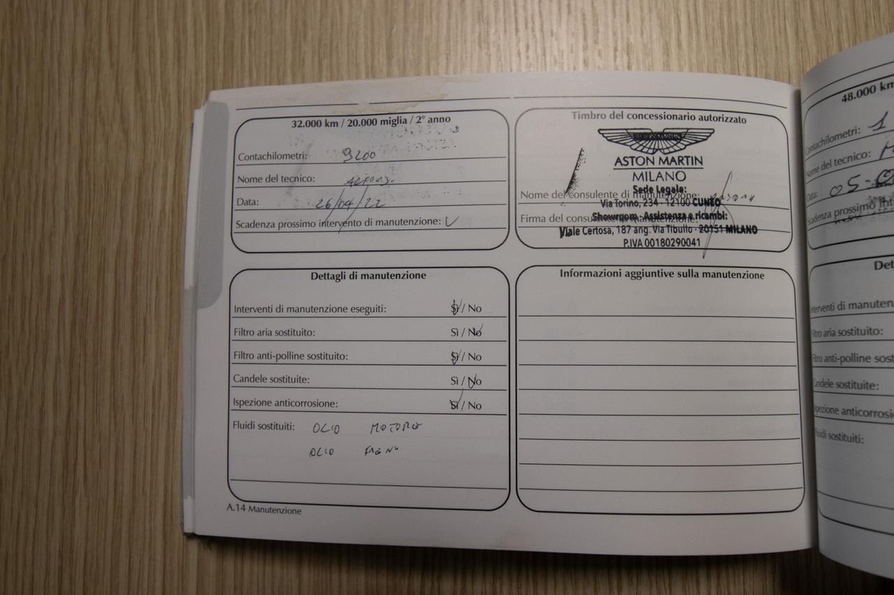 Aston Martin DB11 Coupe 4.0 V8 Auto 510cv Tagliandi Ufficiali Aston